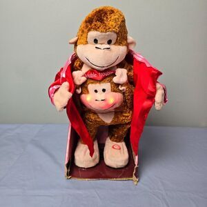 GEMMY Animated Valentine Double Trouble Monkey‎ FLIRTY FLASHER Tested